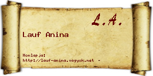 Lauf Anina névjegykártya